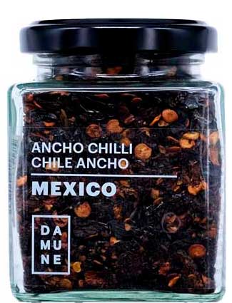 Chili-Flocken der Welt: Red Jalapeño, Chipotle, Ancho, Habanero Red Savina, Habanero Scoprion Trinidad und Carolina Reaper