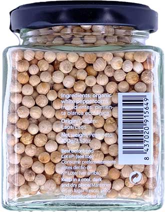 Poivre Blanc Bolovens BIO Premium en grains - 100g