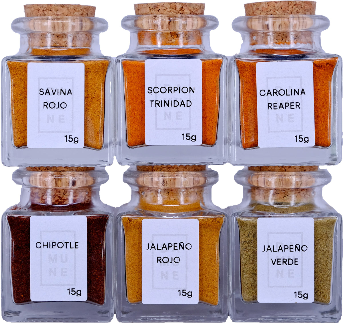 Chiles del Mundo Molidos (6 tarros * 15 g)