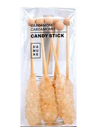Sucre Candi en Bâtonnet : Cristal (2), Safran, Cardamome, Cannelle, Menthe, Gingembre, Hibiscus, Citron et Cumin. 60 sticks.